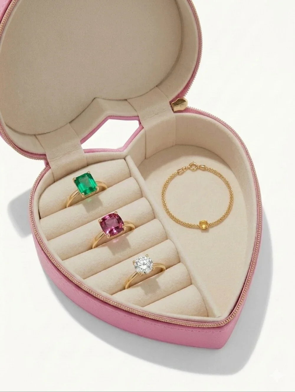 Kendra Scott Heart-Shaped Pink Jewelry Case Compact Travel Organizer 5